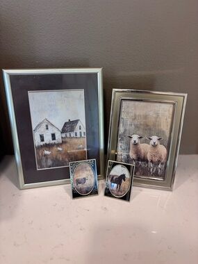 Silver Frame Farmhouse Art Prints Collection I. Vintage frames